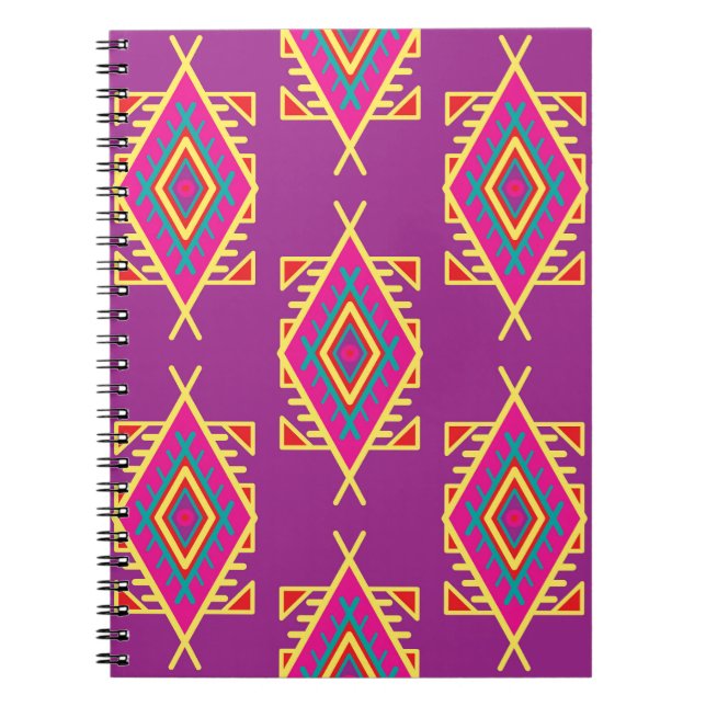 Boho Chic: Ethnische nahtlose Ornamente Notizblock (Vorderseite)