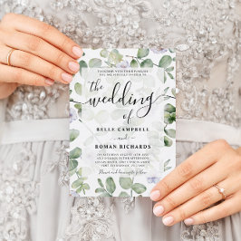 Boho Chic Eukalyptus & Lila Blumenhochzeit Einladung