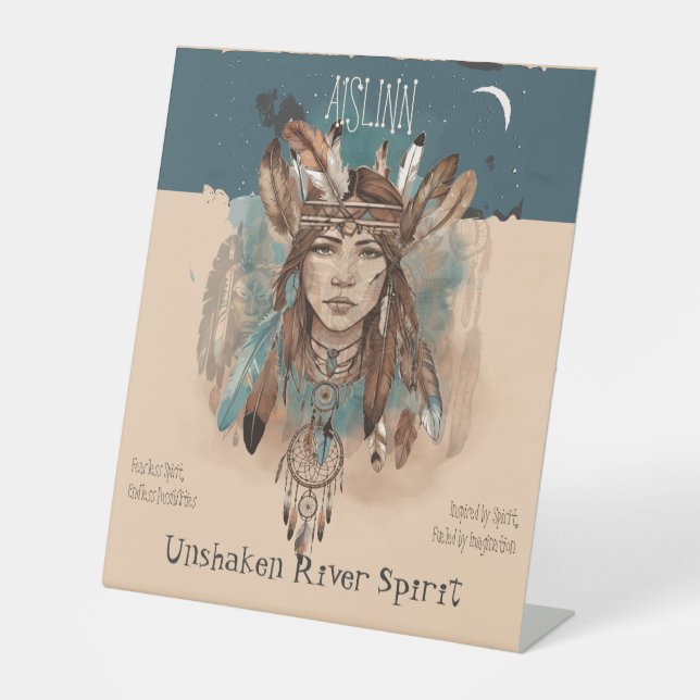 Boho Chic Fearless Girl Artwork Sockelschild (Vorderseite)