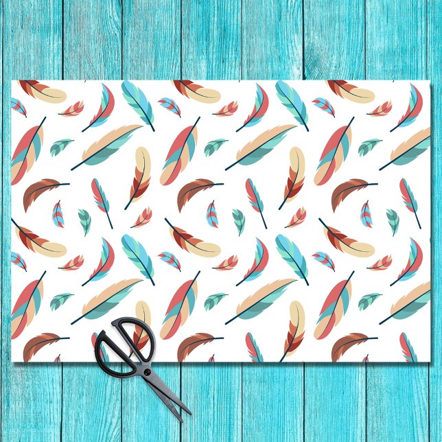 Boho Chic Feather Pattern Seidenpapier (Von Creator hochgeladen)