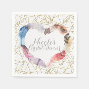 Boho Chic Feder Herz Boheme Glam Party Serviette