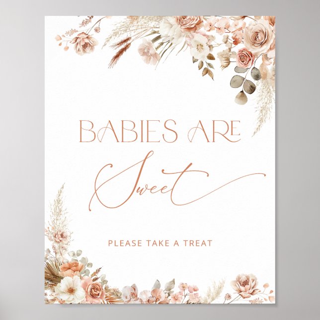 Boho Chic Floral Babies are Sweet  Poster (Vorne)