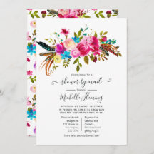 Boho Chic Floral Baby Showroom mit Wasserfarbe per