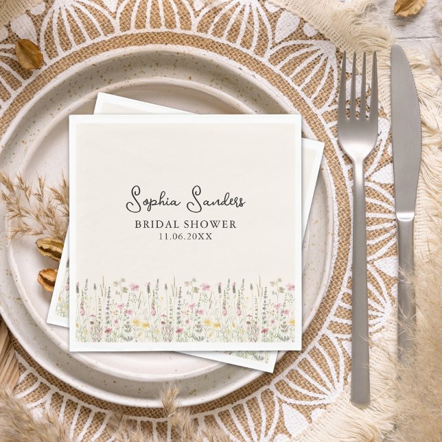 "Boho Chic Floral Bridal Shower  Serviette (Von Creator hochgeladen)