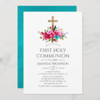 Boho Chic Floral First Heilige Kommunion