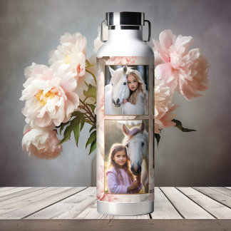 Boho Chic Floral Foto Trinkflasche