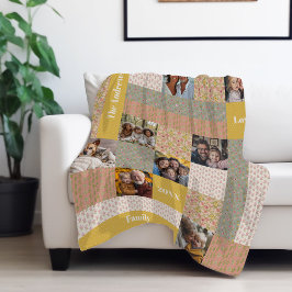 Boho Chic Floral Imitats Patchwork Keepake Fotos Fleecedecke