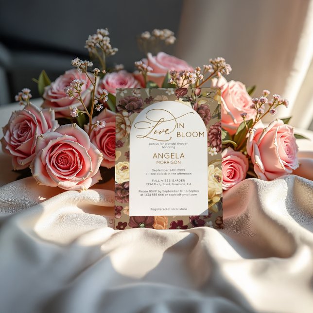 Boho Chic floral Liebe in Bloom Brautparty Einladung (Von Creator hochgeladen)