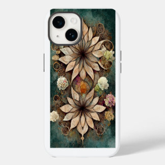 Boho chic floral mandala iPhone Fall 14 Hülle