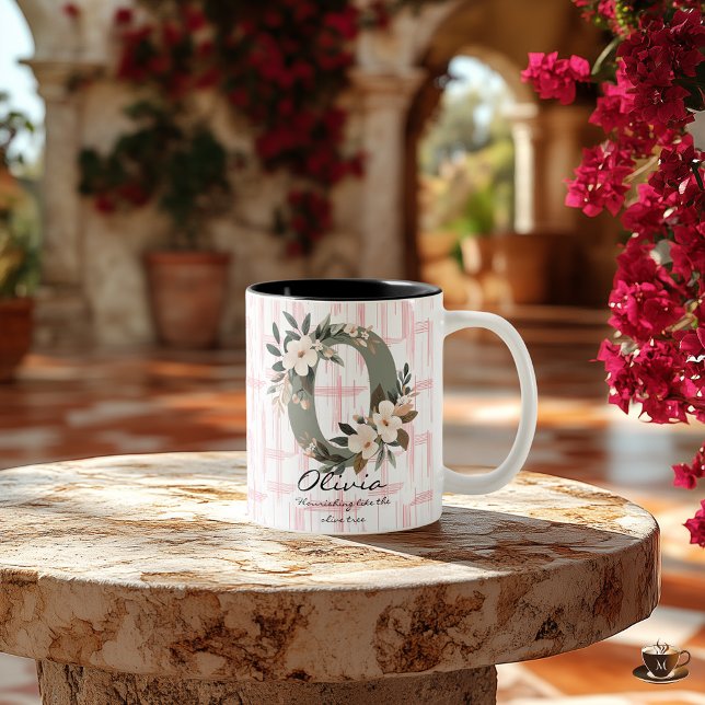 Boho Chic Floral Monogram Tasse - Olivia (Von Creator hochgeladen)