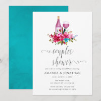 Boho Chic Floral Paare Dusche Weinprobe