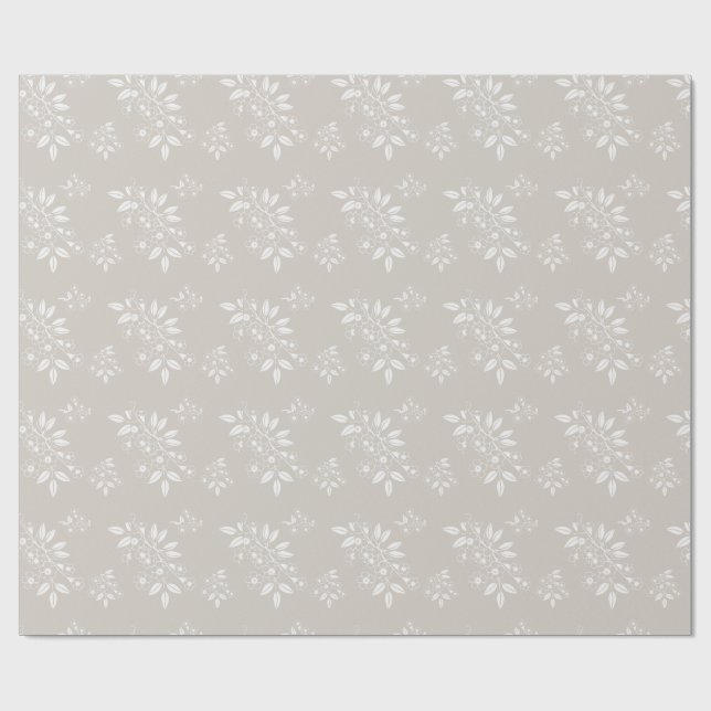 Boho Chic Floral Pattern Ästhetik Geschenkpapier (Flach)