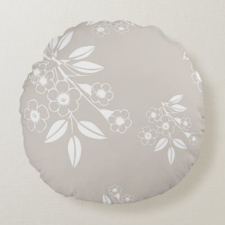 Boho Chic Floral Pattern Ästhetik Rundes Kissen