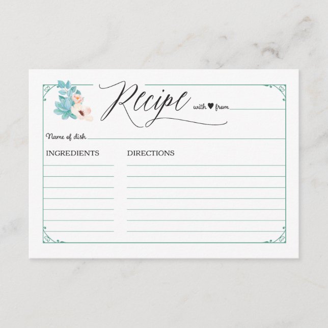 Boho Chic Floral Polterabend Rezeptionskarten Begleitkarte (Vorderseite)