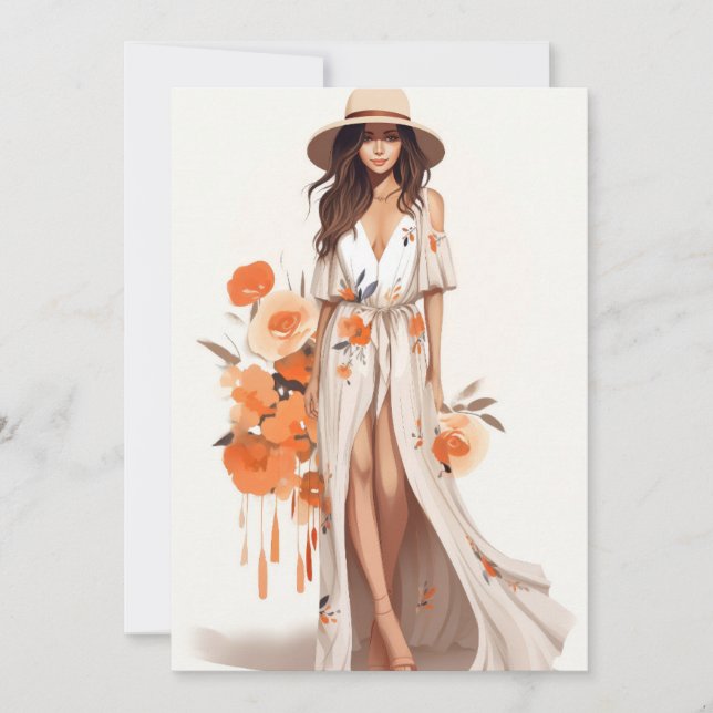 Boho Chic Floral Postcard (Vorderseite)