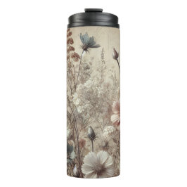 Boho Chic Floral Thermal Tumbler - Elegant & Natur Thermosbecher