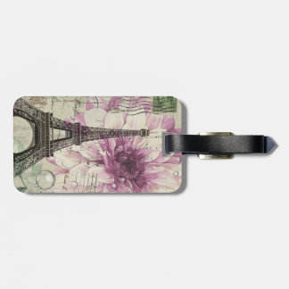 Boho Chic floral Vintage Paris Eiffelturm Gepäckanhänger