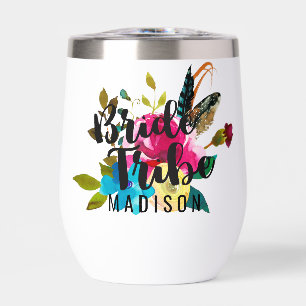 Boho Chic Floral Watercolor Wedding Bride Stamm