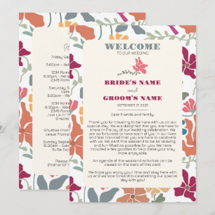 Boho-Chic-Florale Retro-Hochzeitsplanung Programm