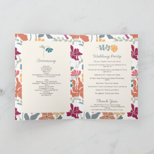 Boho Chic Florale Retro Hochzeitszeremonie Ablauf Programm