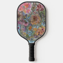 Boho Chic Flower Garden Aquarellbilder Pickleball Schläger