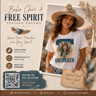 Boho Chic Freigeist Feder Träume Kunstwerk T-Shirt