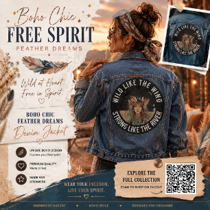 Boho Chic Freigeist Federträume Jeansjacke