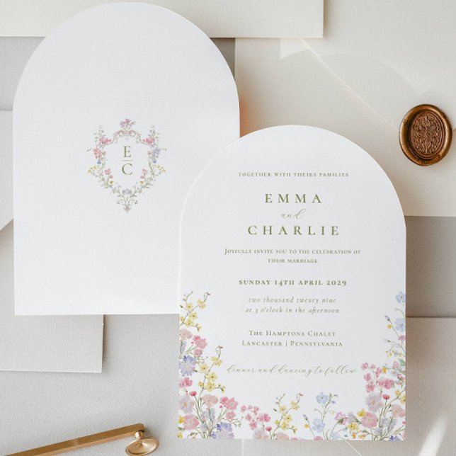 Boho-Chic-Garten-Wildblumen-Hochzeit Frühling Somm Einladung (Von Creator hochgeladen)
