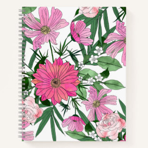 Boho-Chic-Gartendesign mit Blumen Notizbuch