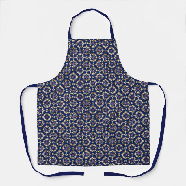 Boho Chic Geometric Floral Pattern Schürze (Vorderseite)