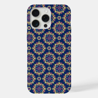 Boho-Chic geometrisches Blumenmuster iPhone 15 Pro Max Hülle