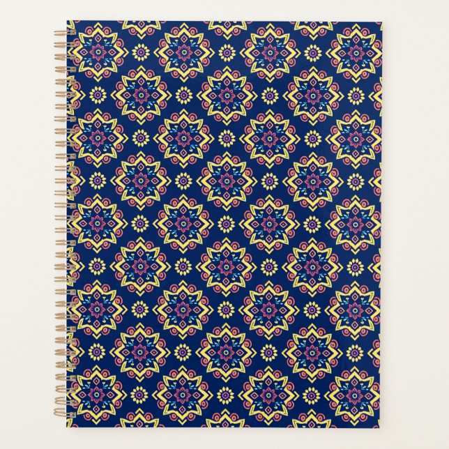 Boho-Chic-Geometrisches-Blumenmuster Planer (Vorderseite)