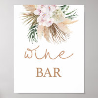 Boho chic getrocknete Palmen Weinbar-Schild