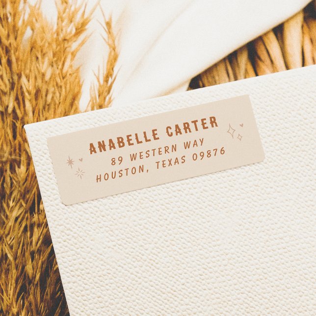 Boho Chic Glitzern Name & Rücksendeadresse (Return Address Label Mock-up)
