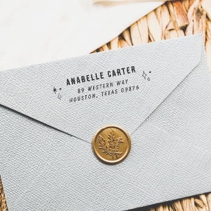 Boho Chic Glitzern Name & Rücksendeadresse Permastempel