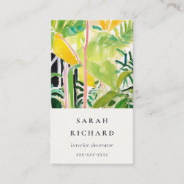 Boho Chic Green Tropical Leafy Foliage Botanical Visitenkarte