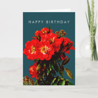 Boho Chic Happy Birthday Rote Rosen Bouquet