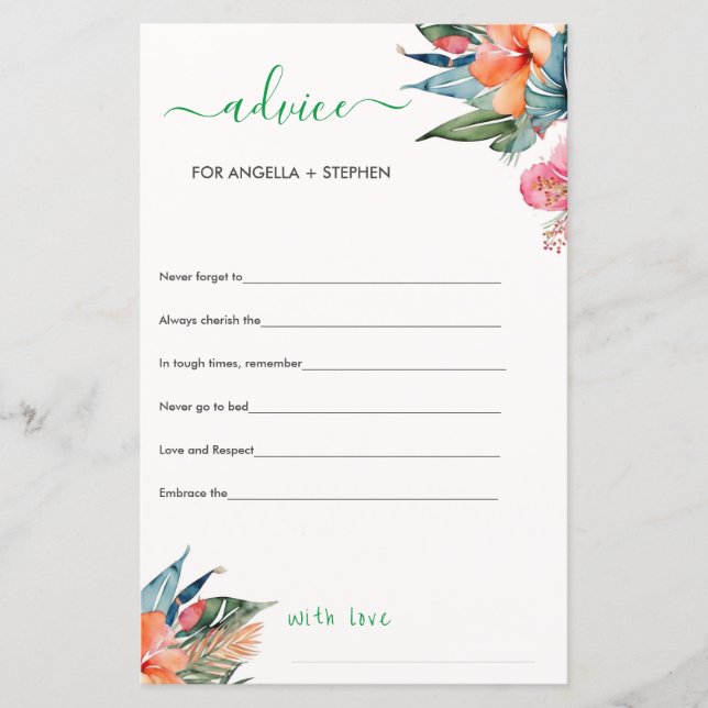 Boho Chic Heiratsbeilage für die Bride Card (Vorderseite)