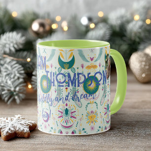 Boho-chic-Himmelsymbole in Türkis und Gold Tasse