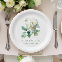 Boho Chic Hochzeit Aquarell Weiße Rose Minimalisti