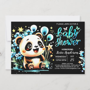 Boho Chic Jungle Panda Haven Boy Baby Shower Einladung