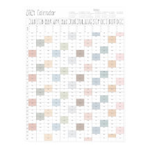 Boho Chic Large 2024 Wall Calendar (Vertikal)