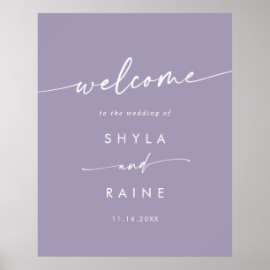 Boho Chic Lavender Lila DIY Wedding Begrüßungszeic Poster