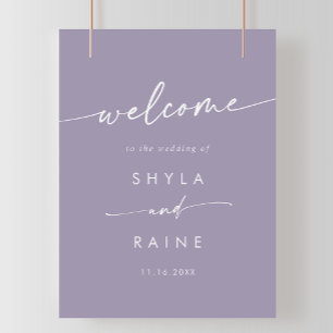 Boho Chic Lavender Lila DIY Wedding Begrüßungszeic Poster