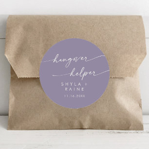 Boho Chic Lavender Lila Hangover Helper Bevorzugun Runder Aufkleber