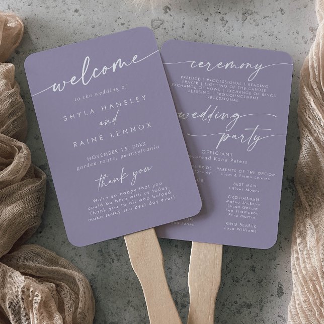Boho Chic Lavender Lila Hochzeitsprogramm Fächer (Von Creator hochgeladen)