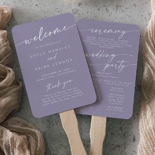 Boho Chic Lavender Lila Hochzeitsprogramm Fächer