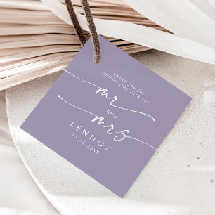 Boho Chic Lavender Lila Mr. and Mrs. Wedding Geschenkanhänger