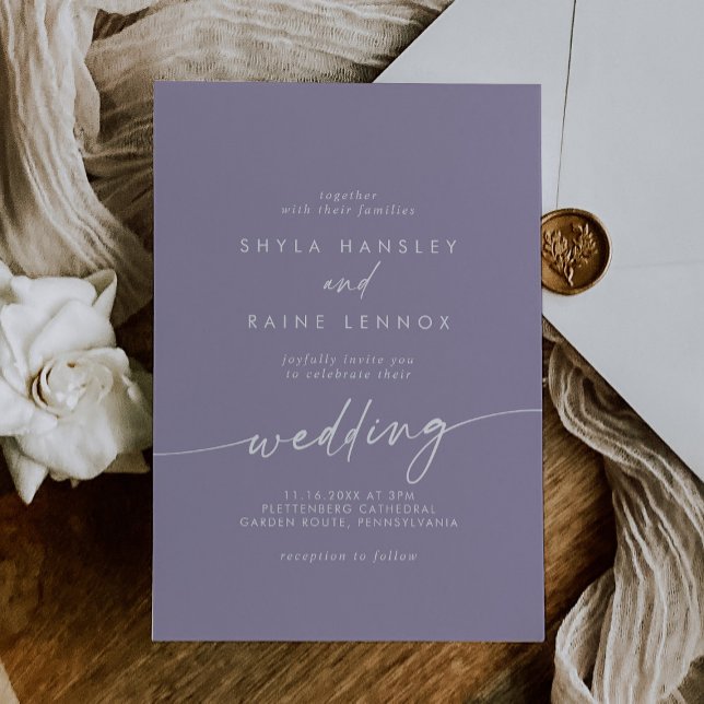 Boho Chic Lavender Lila Wedding Einladung (Von Creator hochgeladen)