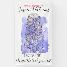 Boho Chic Lila Bridge Friseur Wasserfarben Banner